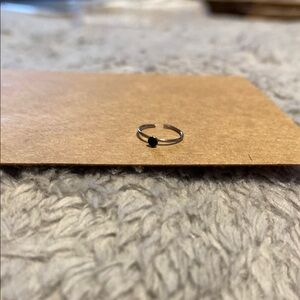 Chic Silver nose Ring with Black Accent